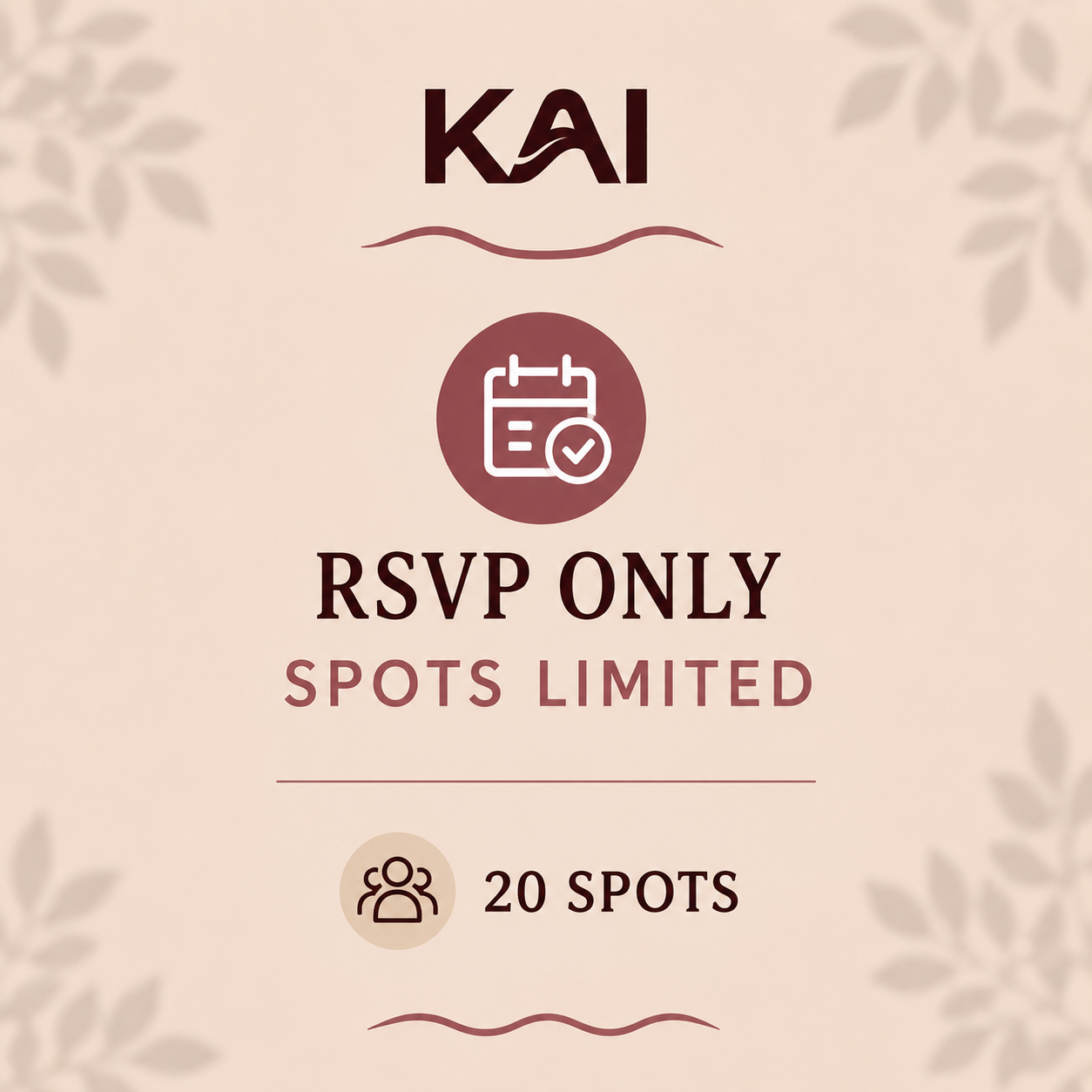 KAI WELLNESS SESION TICKET