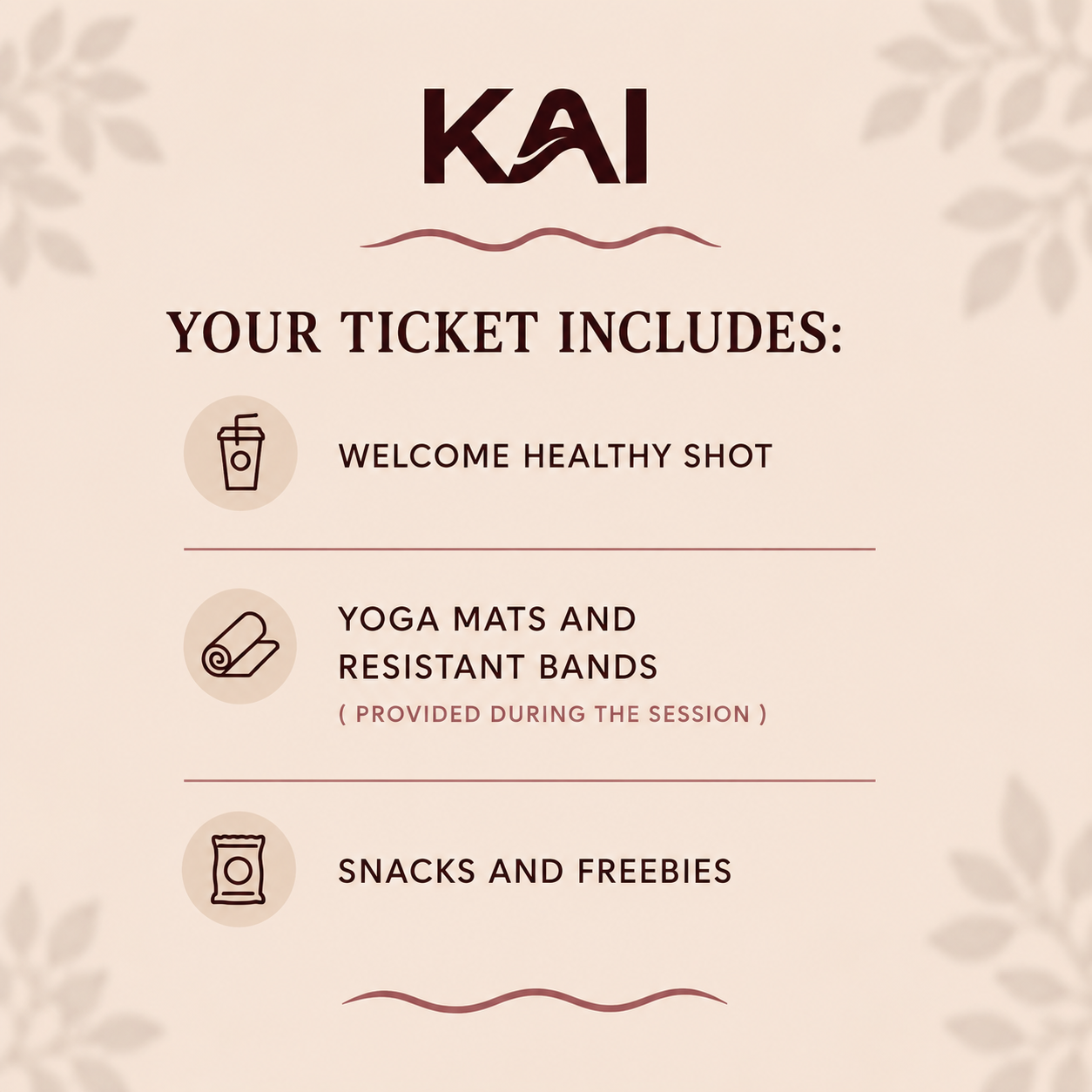 KAI WELLNESS SESION TICKET